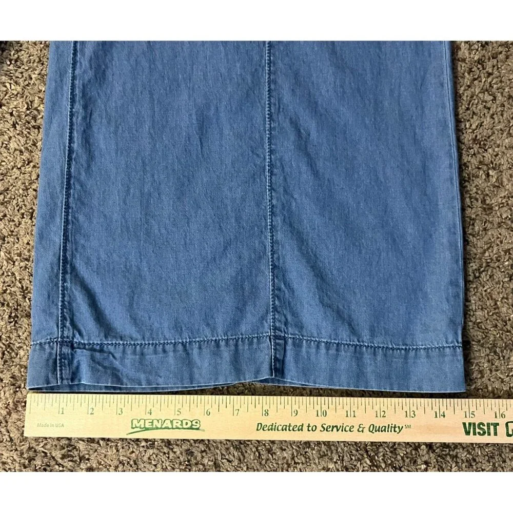 Juicy Couture Chambray Wide Leg Crop? Pants Womens 16 Used 100% Cotton - Picture 12 of 13